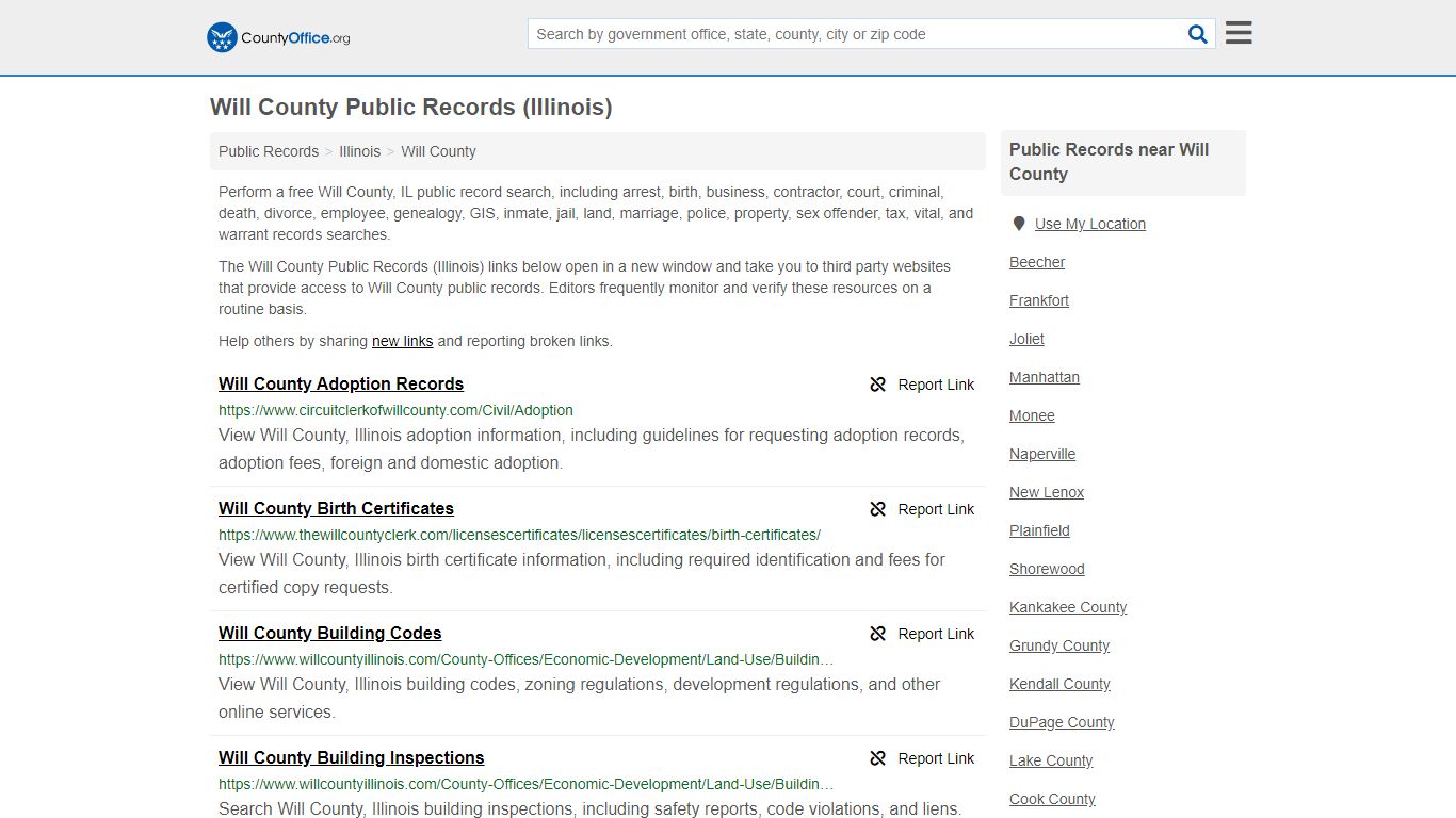 Public Records - Will County, IL (Business, Criminal, GIS ...